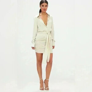 PrettyLittleThing Cream Mini Dress